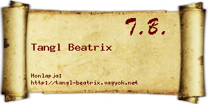 Tangl Beatrix névjegykártya